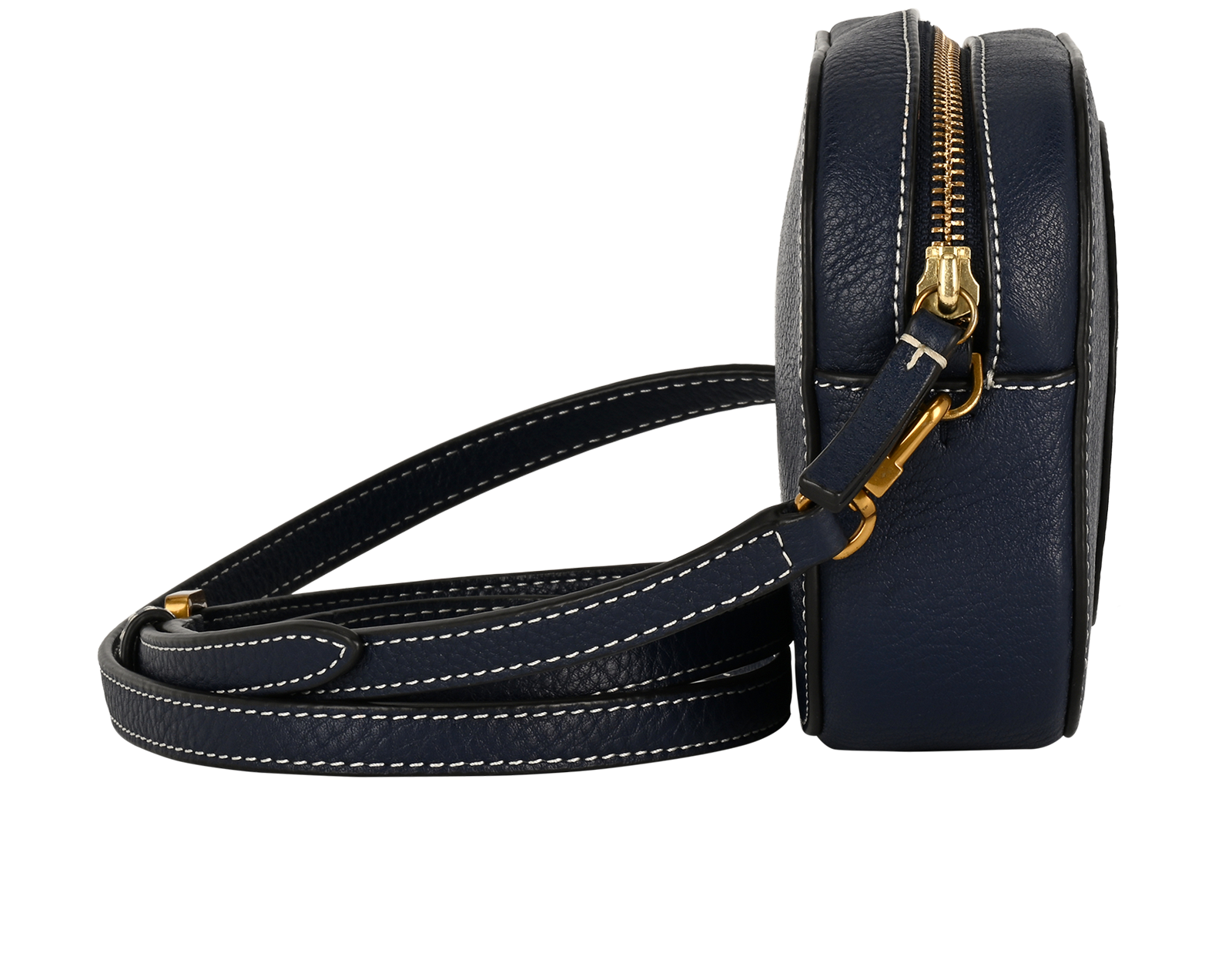 Small Camera Bag, &pound;150, Handbags, Blue, Leather, Side view